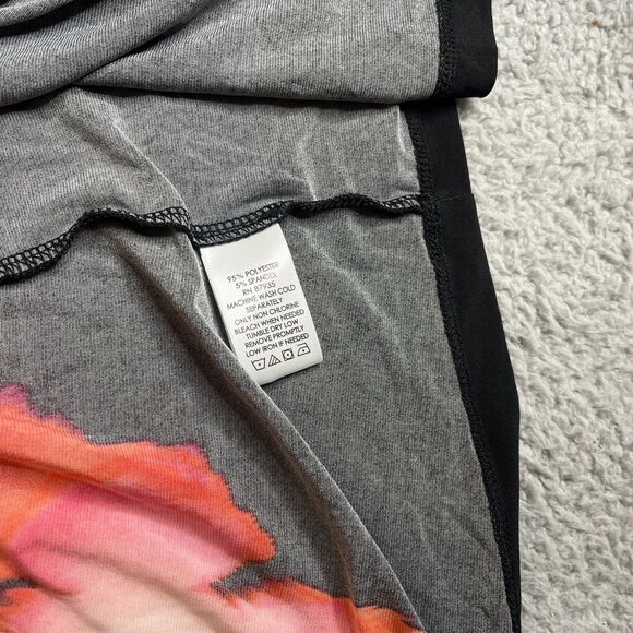 Susan Graver Cardigan Sweater Women 3X Red Black Open Front Floral Plus Size - Picture 6 of 10